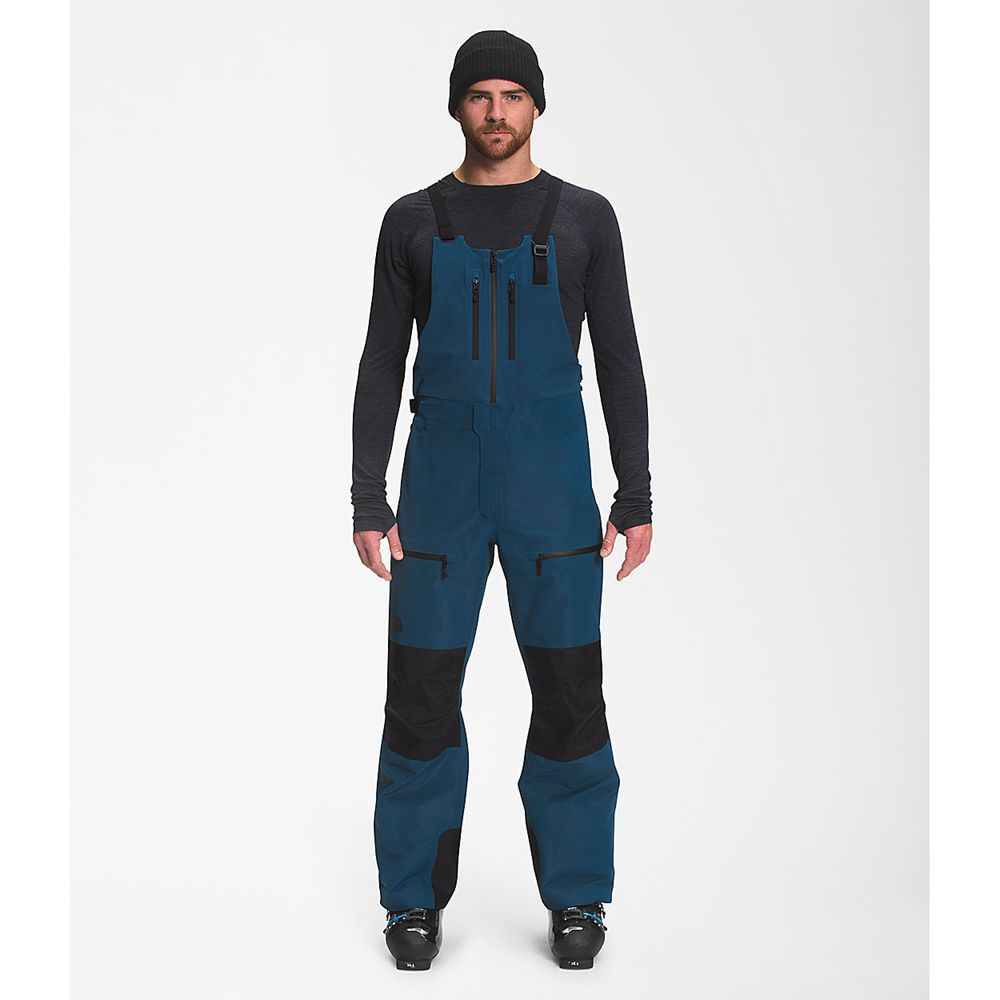 The North Face Ski Pants Mens Australia - The North Face Ceptor Bib Blue Mountain (XRL-296143)